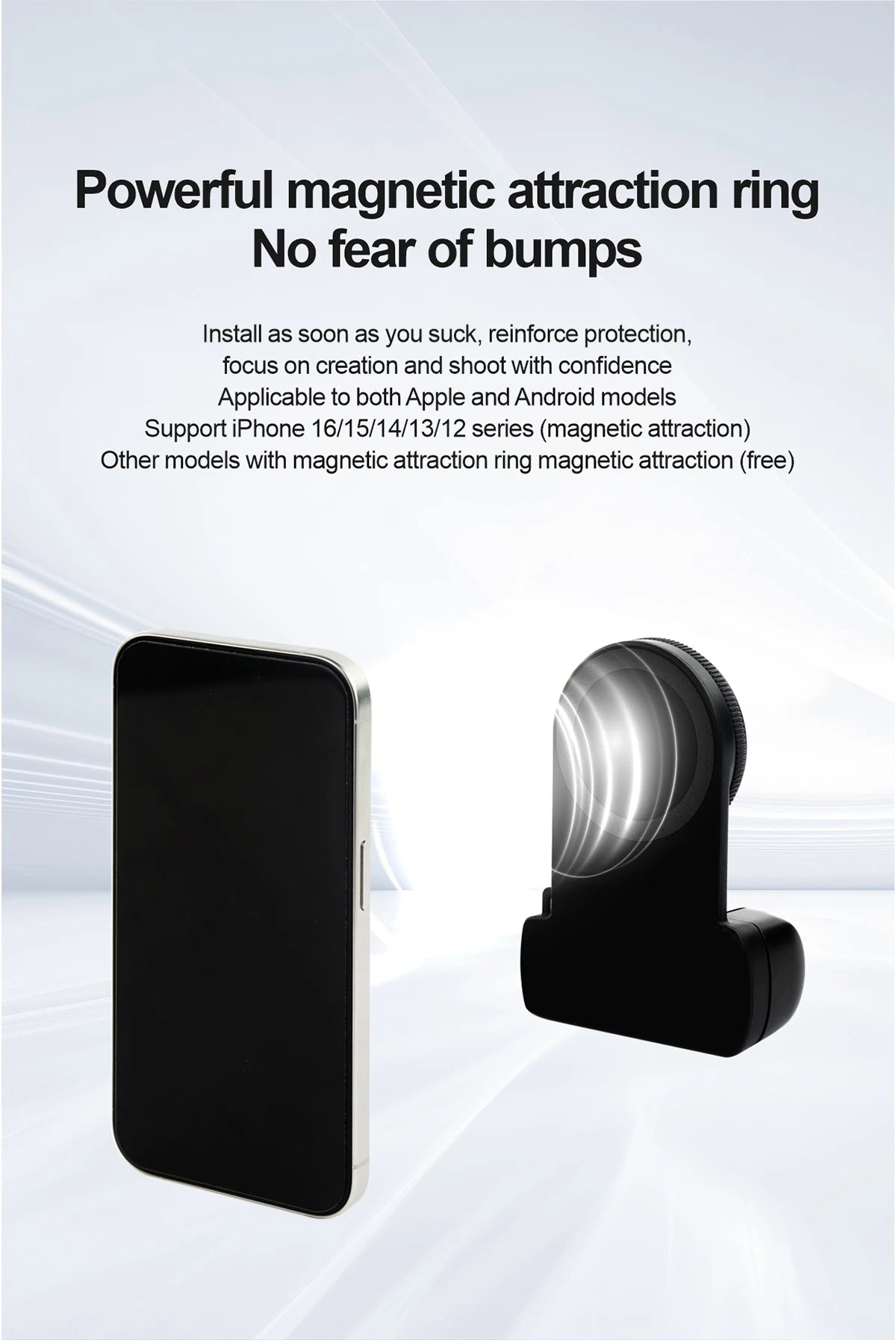 Luma™ Magnetic Phone Grip — Stabilized Handheld Shooting Handle with Remote