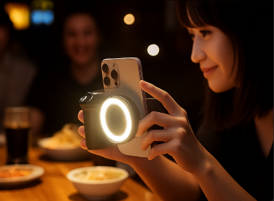 Luma MagGrip™ — MagSafe Camera Handle with 360° Fill Light & Bluetooth Shutter